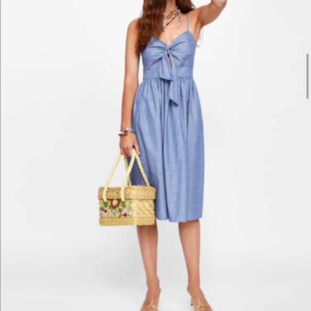 Zara strappy denim knot dress